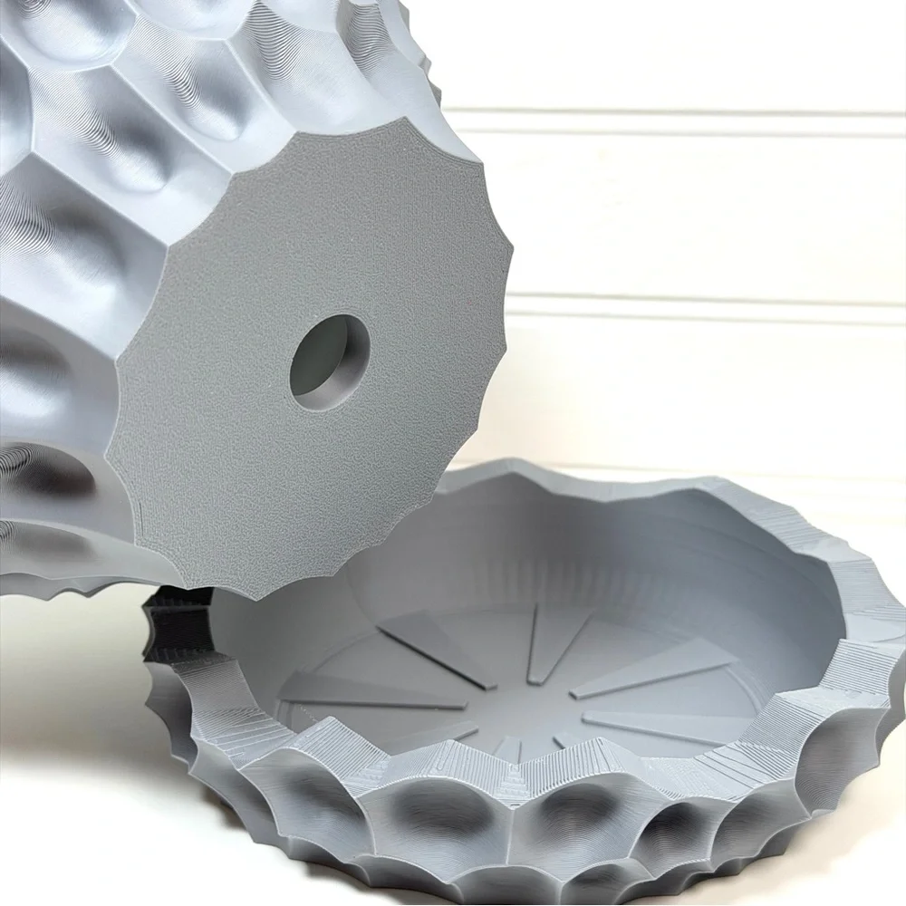 Bane Planter, Indoor Flower Pot, Tabletop Planter, Sculpted Geometric Pattern